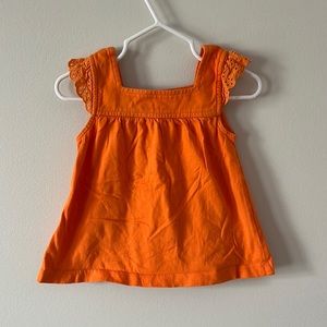 Carters tank top with lace ruffles. Orange. 24 months.